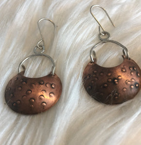 Copper Textured Earrings