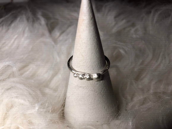 Silver bubble ring