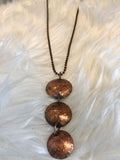 Textured Copper Long Necklace