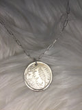 Silver etched necklace