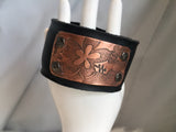 Leather and Copper Cuff Bracelet