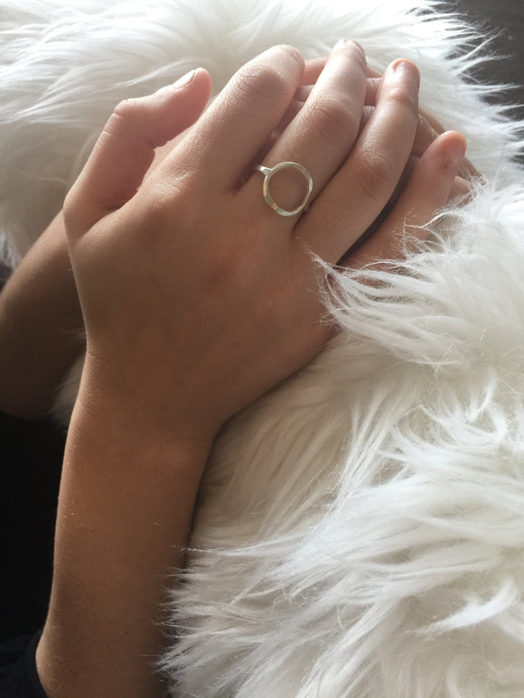 Open Circle Sterling Silver Ring – 925 Solid Silver Band, No Stone (USA Seller)